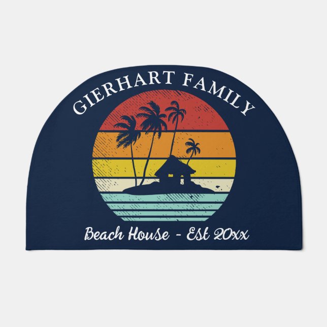 Custom Family Beach House Seaside Matching Doormat (Front)