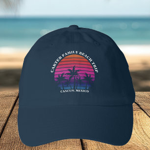 Custom Family Beach Trip Tropical Palm Tree Hat