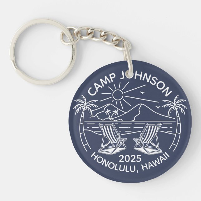 Custom Family Beach Vacation Group Matching Keychain (Front)