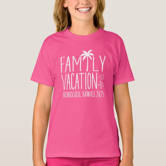 Custom Family Beach Vacation Group Matching  T-Shirt (Front)