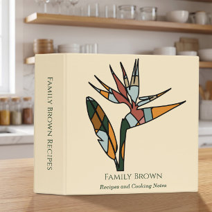 Custom Family Bird of Paradise Recipe Tropical 3 Ring Binder