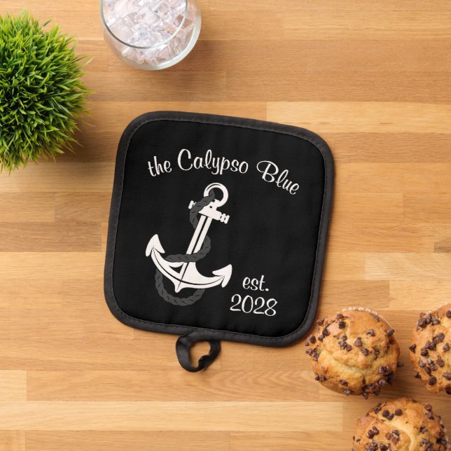 Custom Family Boat Name and Established Date Pot Holder (Top Down)