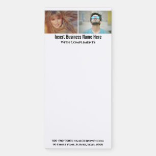 Custom family business 2 photo fridge magnetic notepad