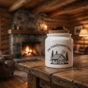 Custom Family Cabin Ceramic Candy Jar