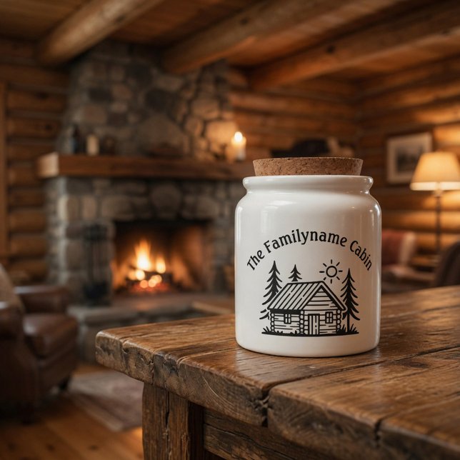 Custom Family Cabin Ceramic Candy Jar (Creator Uploaded)