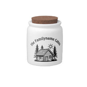 Custom Family Cabin Ceramic Candy Jar