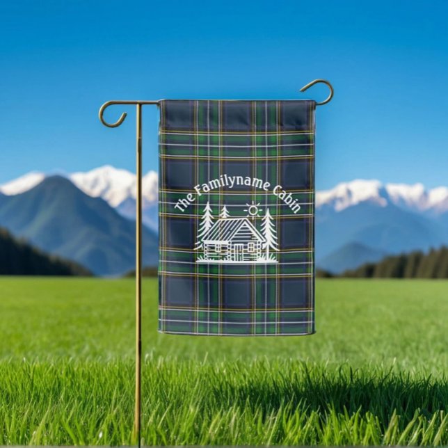 Custom Family Cabin Garden Flag with Tartan Plaid  (Creator Uploaded)
