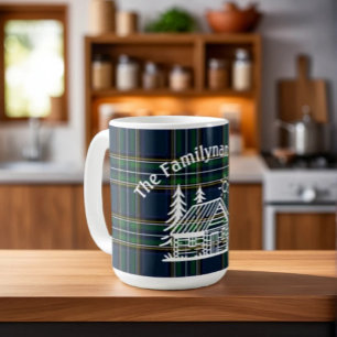 Custom Family Cabin Plaid Ceramic  Coffee Mug