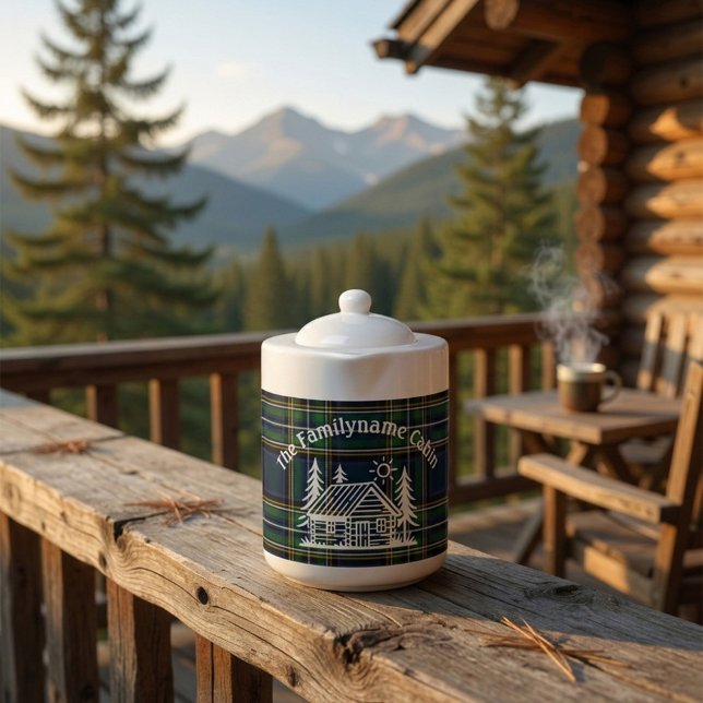 Custom Family Cabin Plaid Ceramic Teapot (Creator Uploaded)