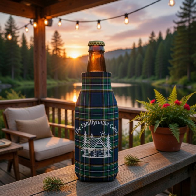 Custom Family Cabin Tartan Bottle Cooler (Creator Uploaded)