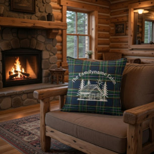 Custom Family Cabin Throw Pillow 