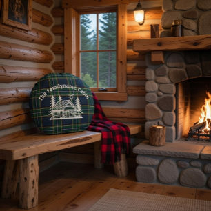 Custom Family Cabin Throw Pillow 