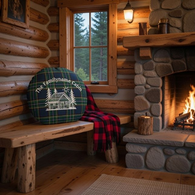 Custom Family Cabin Throw Pillow  (Creator Uploaded)