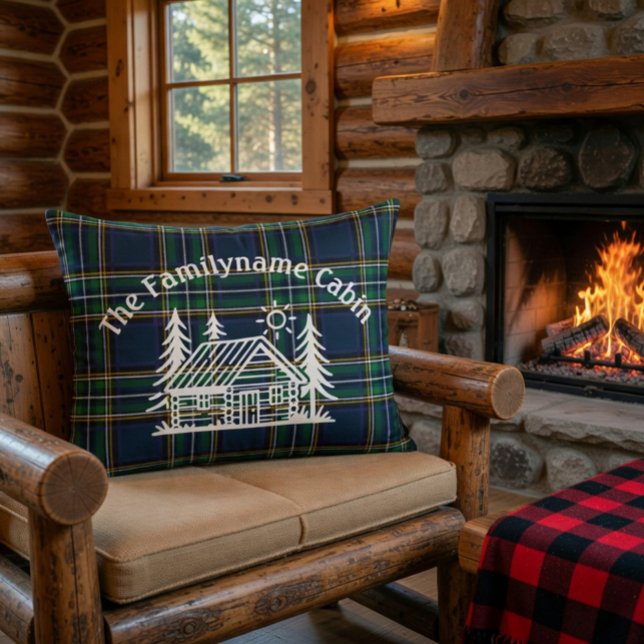 Custom Family Cabin Throw Pillow  (Creator Uploaded)