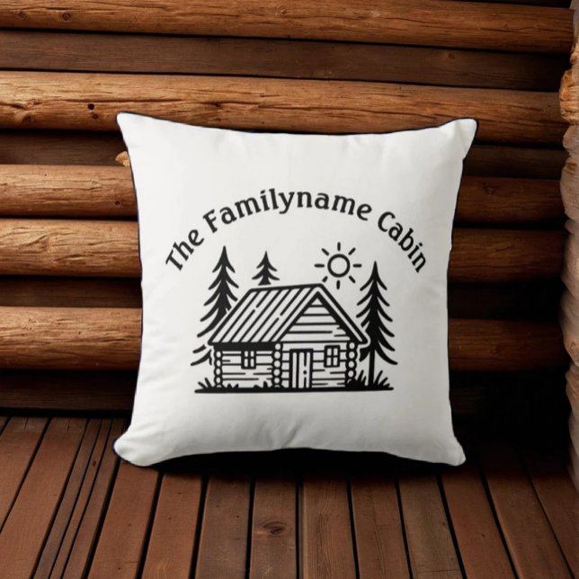 Custom Family Cabin Throw Pillow  (Creator Uploaded)