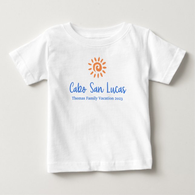 Custom Family Cabo San Lucas Vacation Christmas Baby T-Shirt (Front)