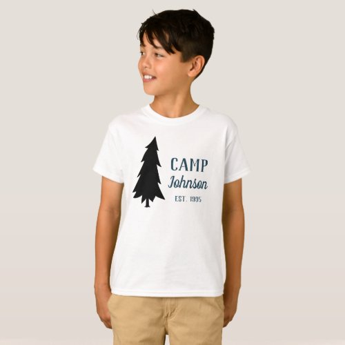 Custom Family Camp Pine Tree T_Shirt