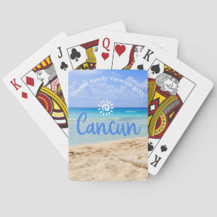 Custom Family Cancun Vacation Souvenir Poker Cards