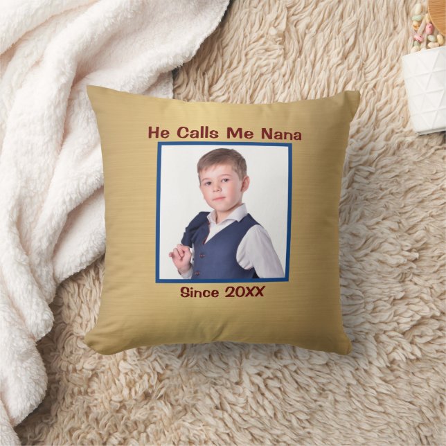 Custom Family Child Photo Personalize Throw Pillow (Blanket)