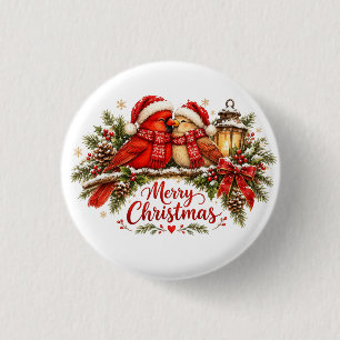 Custom Family Christmas Cardinals Winter Favor Button