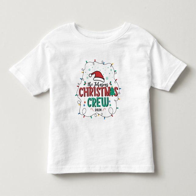 Custom Family Christmas Crew Group Matching Name Toddler T-shirt (Front)