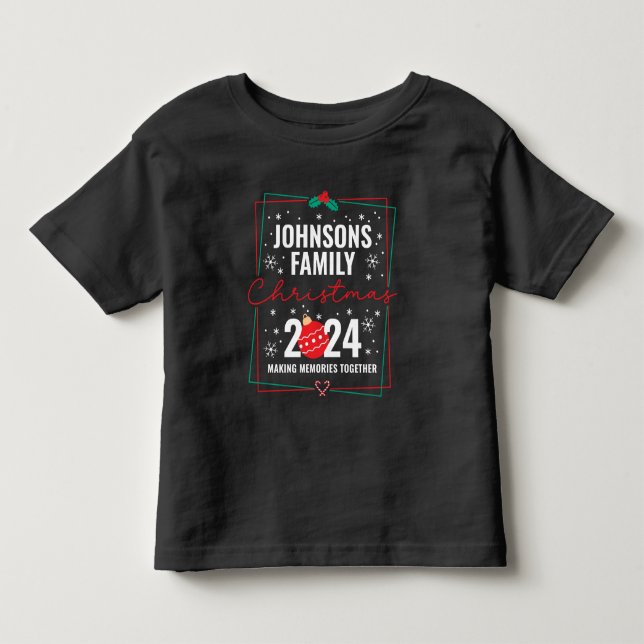 Custom Family Christmas Group Matching Name Toddler T-shirt (Front)