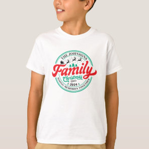 Custom Family Christmas Group Matching Name Year T-Shirt