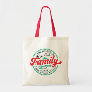 Custom Family Christmas Group Matching Name Year Tote Bag