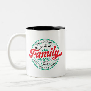 Custom Family Christmas Group Matching Name Year Two-Tone Coffee Mug