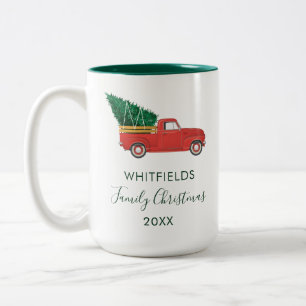 Custom Family Christmas Holiday Reunion Keepsake Two-Tone Coffee Mug