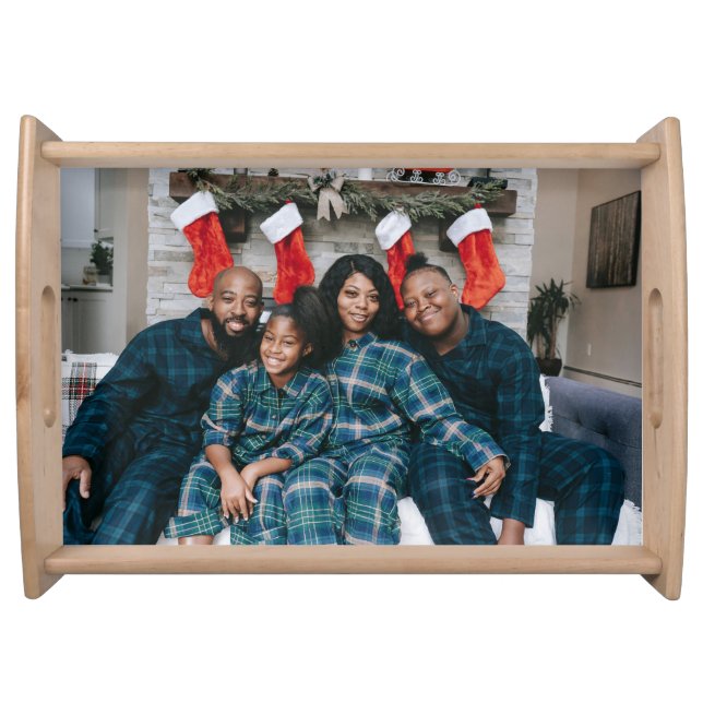 Custom Family Christmas Memory Photo Keepsake Serving Tray (Front)