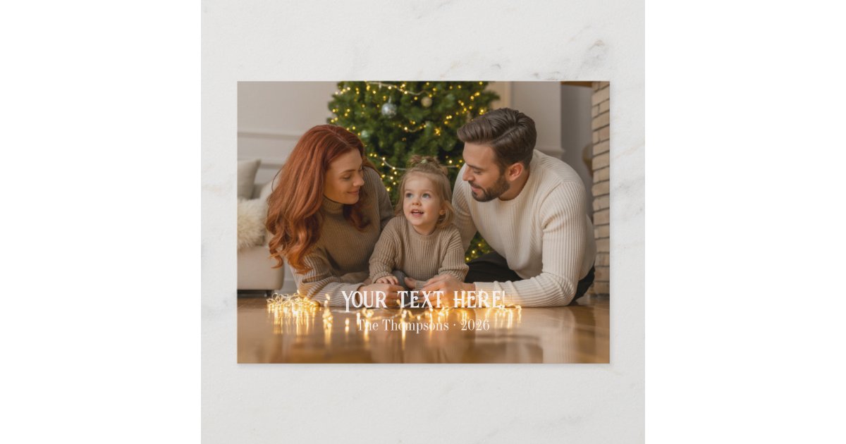 Custom Family Christmas Photo Holiday Postcard Zazzle — free download