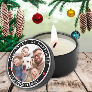 Custom Family Christmas Photo Mini Candle Favors