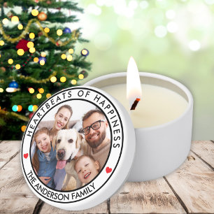 Custom Family Christmas Photo Mini Candle Favors