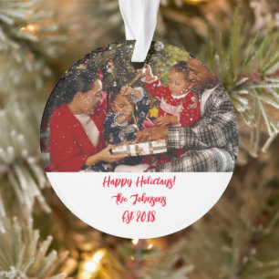 CUSTOM FAMILY CHRISTMAS PHOTO ORNAMENT