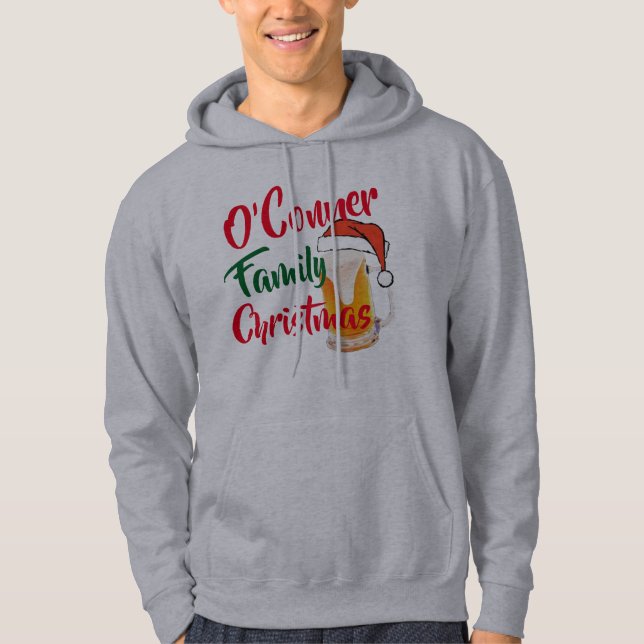 custom family christmas santa women's mens hoodie (Front)