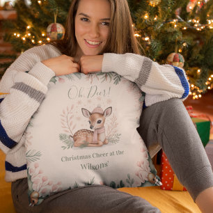 Custom Family Christmas Throw Pillow