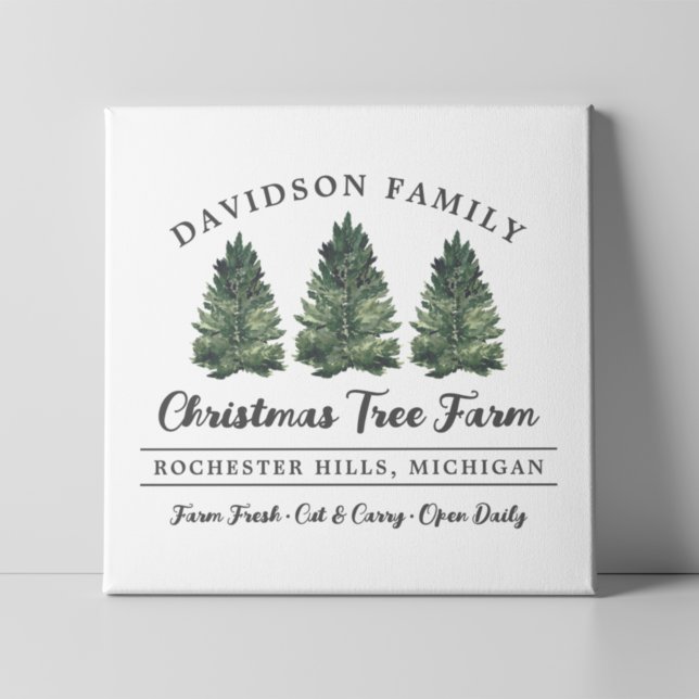 Custom Family Christmas Tree Farm Holiday Canvas Print (Creator Uploaded)