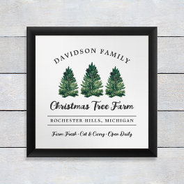 Custom Family Christmas Tree Farm Holiday Poster