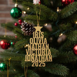 Custom Family Christmas Tree Ornament with Names<br><div class="desc">Celebrate the holidays with a personalized touch by adding this Custom Family Christmas Tree Ornament with Names to your festive decor. Perfect for honoring your loved ones, this ornament allows you to customize each family member’s name, making it a cherished keepsake for years to come. With a timeless design, it’s...</div>