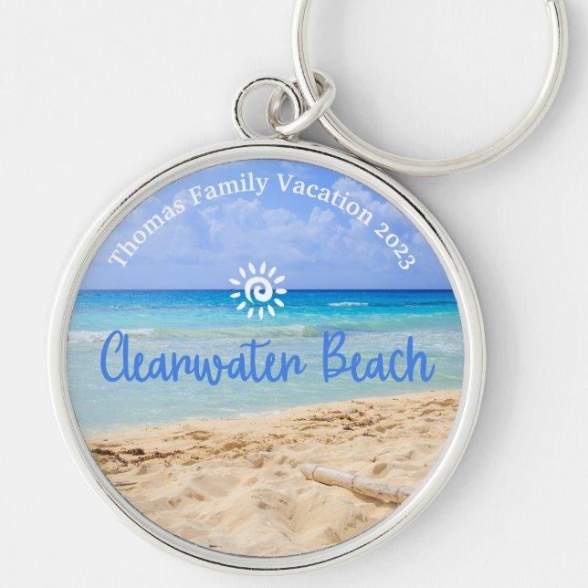 Custom Family Clearwater Beach Vacation Keychain (Front)
