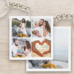 Custom Family Collage Five Photo Personalized  Keychain<br><div class="desc">Celebrate the moments that matter most with this custom family collage keychain, featuring five of your favorite photos in a beautifully arranged design. Perfect for proud parents, grandparents, or anyone who cherishes meaningful memories, this personalized keychain transforms snapshots into a compact, everyday keepsake. The layout is clean and modern, ideal...</div>
