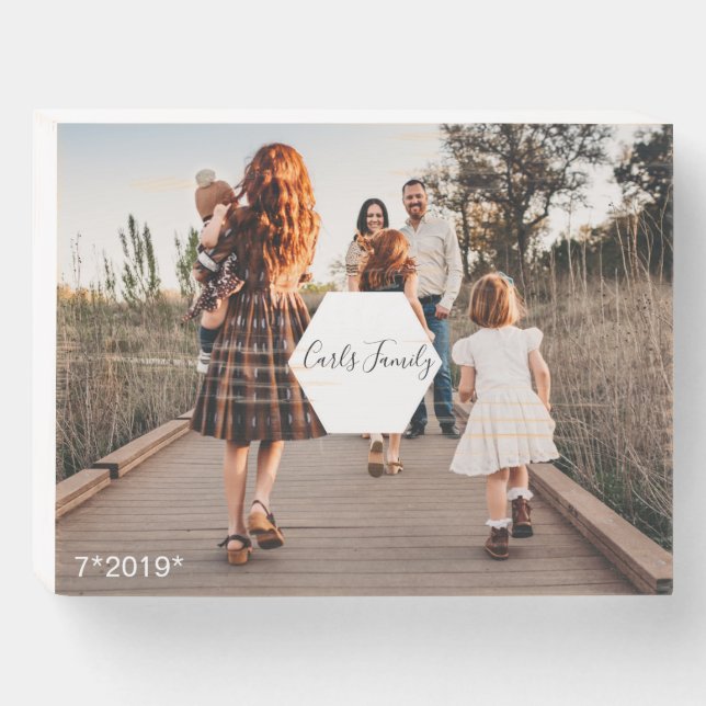 Custom Family Collage Photo Album Wooden Box (Front Horizontal)