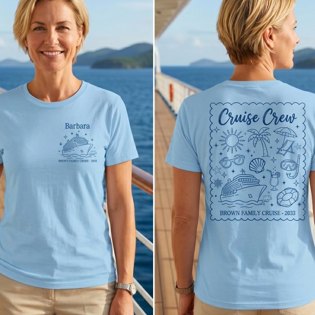 Custom Family Cruise Crew Nautical Vacation T-Shirt (Creator Uploaded)