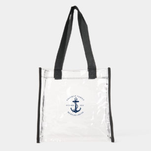 Custom Family Cruise Nautical Anchor Clear Tote Bag