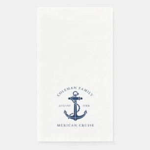Custom Family Cruise Nautical Anchor Paper Guest Towels