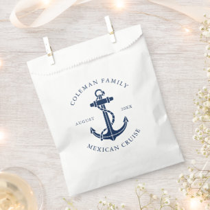 Custom Family Cruise Nautical Boat Anchor Favor Bag