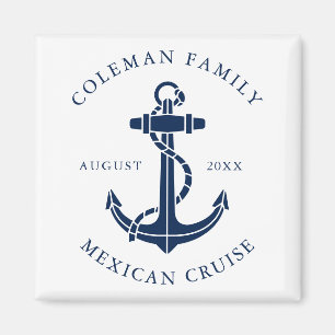 Custom Family Cruise Nautical Boat Anchor Magnet