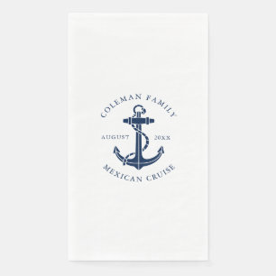 Custom Family Cruise Nautical Boat Anchor Paper Guest Towels