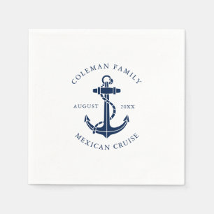 Custom Family Cruise Nautical Boat Anchor Swag Napkins